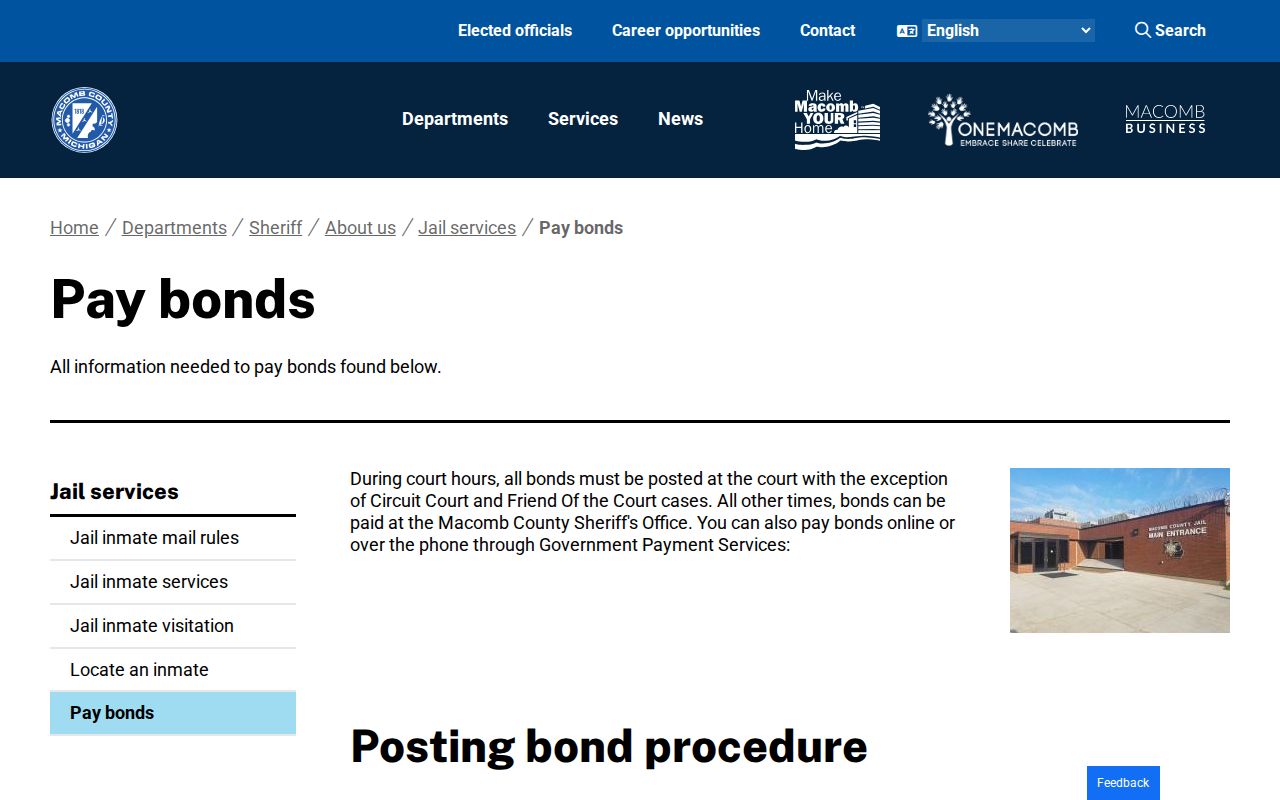 Macomb County warrant records: Sheriff's bond payment steps and accepted payment methods