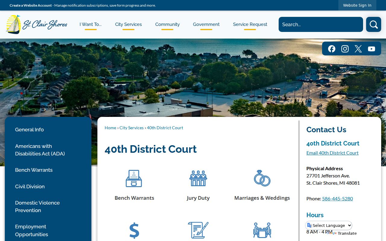 Macomb County warrant records: 40th District Court case lookup, drop box, and payment kiosk information